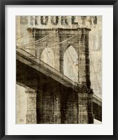 Vintage NY Brooklyn Bridge Framed Print