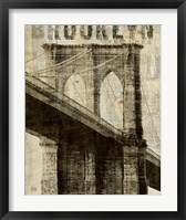 Vintage NY Brooklyn Bridge Framed Print