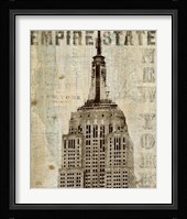 Vintage NY Empire State Building Framed Print