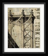 Vintage NY Manhattan Bridge Framed Print