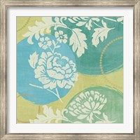 Floral Decal Turquoise I Fine Art Print