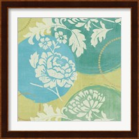 Floral Decal Turquoise I Fine Art Print