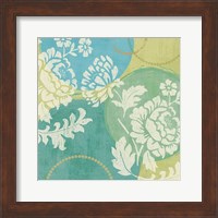 Floral Decal Turquoise II Fine Art Print