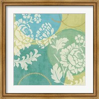 Floral Decal Turquoise II Fine Art Print