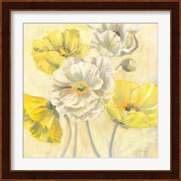 Gold and White Contemporary Poppies I Fine Art Print