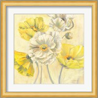 Gold and White Contemporary Poppies I Fine Art Print