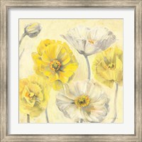 Gold and White Contemporary Poppies II Fine Art Print