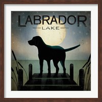 Moonrise Black Dog - Labrador Lake Fine Art Print