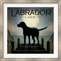 Moonrise Black Dog - Labrador Lake Fine Art Print