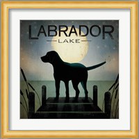 Moonrise Black Dog - Labrador Lake Fine Art Print