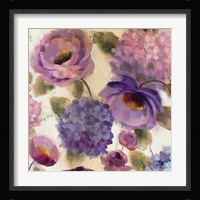 Blue and Purple Flower Song III Framed Print