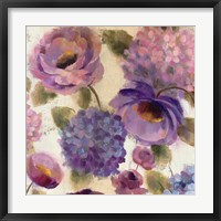 Blue and Purple Flower Song III Framed Print