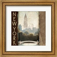 City Skyline New York Vintage Square Fine Art Print