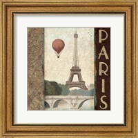 City Skyline Paris Vintage Square Fine Art Print