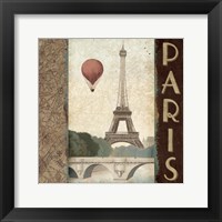 City Skyline Paris Vintage Square Fine Art Print