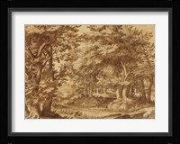 Forest Landscape with a Distant Castle Fine Art Print
