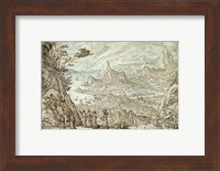 An Extensive Estuary Landscape with the Story of Mercury and Herse Fine Art Print