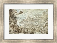 An Extensive Estuary Landscape with the Story of Mercury and Herse Fine Art Print