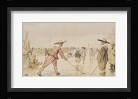 A Winter Scene with Two Gentlemen Playing Colf Fine Art Print