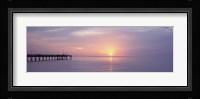 Pier in the ocean at sunset, Caspersen Beach, Sarasota County, Venice, Florida, USA Fine Art Print