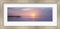 Pier in the ocean at sunset, Caspersen Beach, Sarasota County, Venice, Florida, USA Fine Art Print