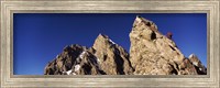 Low angle view of a man climbing up a mountain, Rockchuck Peak, Grand Teton National Park, Wyoming, USA Fine Art Print