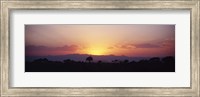 Sunset over a landscape, Tarangire National Park, Tanzania Fine Art Print