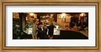 Mother With Her Children In An Ice-Cream Parlor, Florence, Italy Fine Art Print