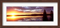 Storm clouds over a lake at sunrise, Jenny Lake, Grand Teton National Park, Wyoming, USA Fine Art Print