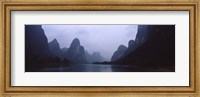 River passing through a hill range, Guilin Hills, Li River, Yangshuo, China Fine Art Print