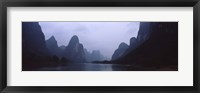 River passing through a hill range, Guilin Hills, Li River, Yangshuo, China Fine Art Print