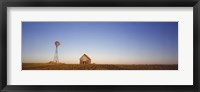 Farmhouse and Windmill in a Field, Illinois Fine Art Print