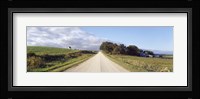 Dirt road leading to a church, Iowa, USA Fine Art Print