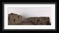 Fortified wall in fog, Great Wall of China, Mutianyu, Huairou County, China Fine Art Print