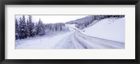 Snow covered road in winter, Haines Highway, Yukon, Canada Fine Art Print