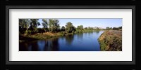River with a mountain in the background, Sacramento River, Sutter Butte, California, USA Fine Art Print
