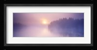 Fog over a river at dawn, Vuoksi River, South Karelia, Finland Fine Art Print