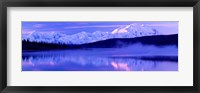 Reflection of snow covered mountains on water, Mt McKinley, Wonder Lake, Denali National Park, Alaska, USA Fine Art Print