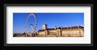 Ferris wheel with buildings at the waterfront, River Thames, Millennium Wheel, London County Hall, London, England Fine Art Print