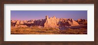 Rock formations in a desert, Badlands National Park, South Dakota, USA Fine Art Print