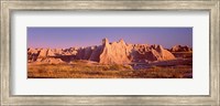 Rock formations in a desert, Badlands National Park, South Dakota, USA Fine Art Print