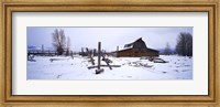 Mormon barn in winter, Wyoming, USA Fine Art Print