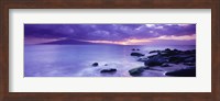 Rocks on coast at sunset, Maui, Hawaii, USA Fine Art Print