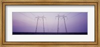Electric towers at sunset, California, USA Fine Art Print