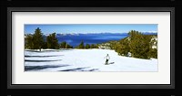 Tourist skiing in a ski resort, Heavenly Mountain Resort, Lake Tahoe, California-Nevada Border, USA Fine Art Print