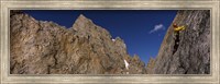 Man climbing up a mountain, Grand Teton, Grand Teton National Park, Wyoming, USA Fine Art Print