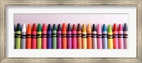 Close-up of assorted wax crayons Fine Art Print