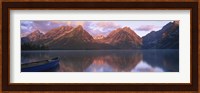 Reflection of mountains in a lake, Leigh Lake, Grand Teton National Park, Wyoming, USA Fine Art Print