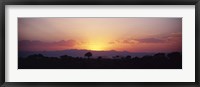 Sunset over a landscape, Tarangire National Park, Tanzania Fine Art Print