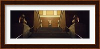 Low angle view of staircase, British Museum, London, England Fine Art Print